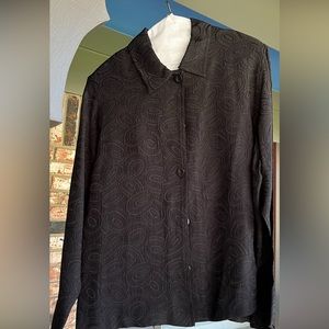 Ladies Joanna Plus Black Embossed Blouse  — Size 1X